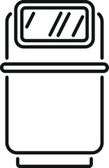 Poster - Black and white icon of a medical device showing vital signs in an intensive care unit