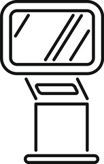 Aufkleber - line art icon of a digital information kiosk displaying important information