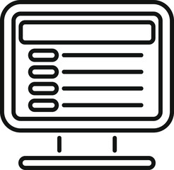 Poster - Simple icon of a multiple choice survey form being filled out on a computer screen