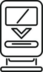 Poster - simple icon of a public transport ticket validating machine with a screen and a down arrow, perfect 