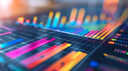 Poster - marketing concept with financial graph and chart