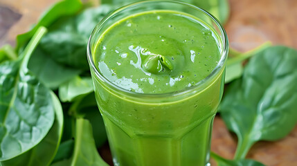 Poster - natural organic smoothie green spinach - healthy food