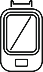Poster - line icon of a smartwatch showing the time app