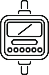 Sticker - Digital micrometer icon outlining a tool used for taking precise measurements for engineering and manufacturing