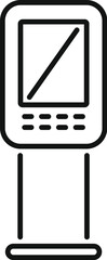 Sticker - Simple icon of a public terminal standing on floor showing interactive interface