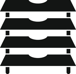 Poster - black silhouette of window blinds on a white background