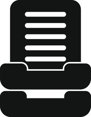 Poster - simple icon representing an archive tray storing paper documents for filing and office organization