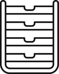 Poster - line icon representing a drawer unit, ideal for topics like office organization and storage