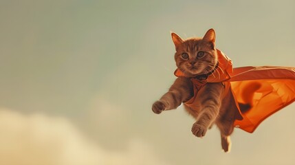 Canvas Print - superhero cat in flight