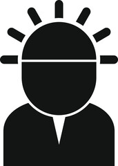 Poster - businessman having a great idea represented by a light bulb above his head