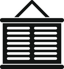 Poster - black solid icon for a hanging empty chart, isolated on a white background