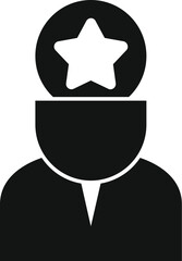 Poster - simple icon of a businessman having a great idea represented by a star in a speech bubble