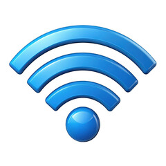 Poster - Blue wifi icon isolated on transparent background