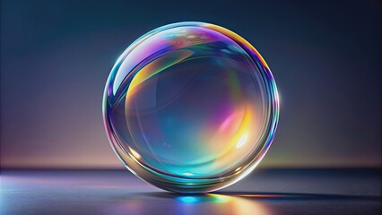 Canvas Print - Glass sphere with crystal holographic effect isolated on background, Glass, Sphere, Round, Crystal, Holographic, Effect