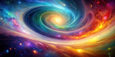Wall Mural - abstract background resembling a galaxy with colorful swirling patterns, space, stars, nebula, color