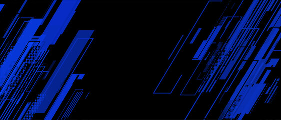 simple abstract blue tech with lines on black background