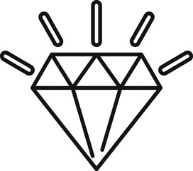 Poster - line art drawing of a large shiny diamond shining brightly