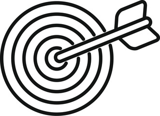 Poster - simple icon of an arrow hitting the center of a target, representing achieving a goal