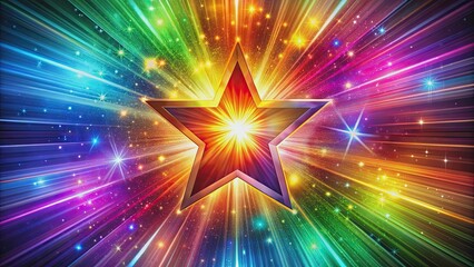 Wall Mural - vibrant and colorful star background with a cosmic burst, perfect for a star power pose, abstract, s