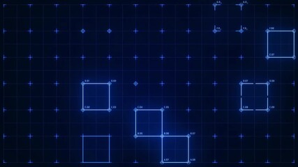 Wall Mural - pattern like sci-fi hologram. fly through technology cyberspace with neon glow. sci-fi flight throug