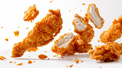 Fried chicken fingers, a popular snack, photographed professionally. AI generative.