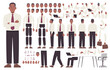 © tynyuk - Businessman constructor set. Collection of hand and leg positions for animation and creating your own poses. DIY kit. Vector illustration