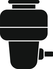 Sticker - Black silhouette of a modern waste disposal unit for grinding food leftovers