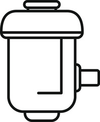 Poster - outline icon representing a modern water filter purifying tap water for drinking, promoting clean an