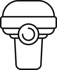 Poster - line icon of an action camera recording, perfect for representing extreme sports and adventure