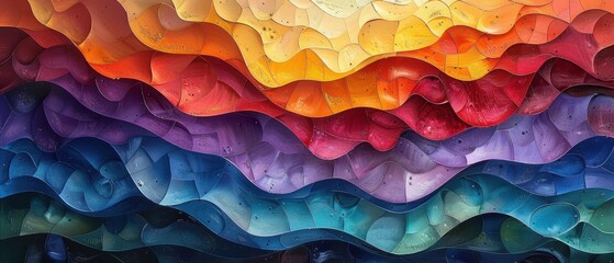 Wall Mural - abstract colorful background with waves