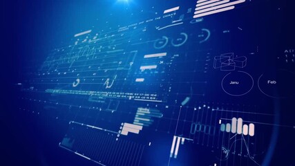 Wall Mural - business information digital display with stock market charts backdrop useful for presentations