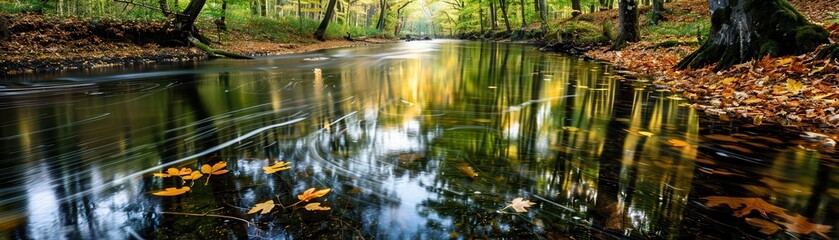 Wall Mural - Autumn River Reflection.