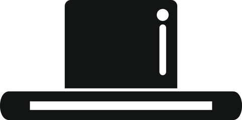 Poster - black silhouette of bread baking machine with timer preparing toast for breakfast