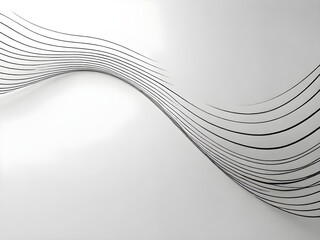 Fototapete - This image features a black, wavy line pattern on a white background. The wavy lines are made up of many thin, black parallel lines that curve and flow together to create a sense of movement.