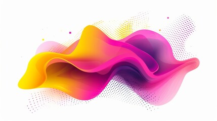 Wall Mural - Vector fluid isolated abstract geometric magenta and yellow gradient shapes for modern website and graphic design on the white background