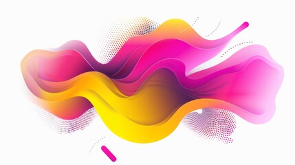 Wall Mural - Vector fluid isolated abstract geometric magenta and yellow gradient shapes for modern website and graphic design on the white background