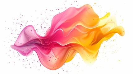 Wall Mural - Vector fluid isolated abstract geometric magenta and yellow gradient shapes for modern website and graphic design on the white background