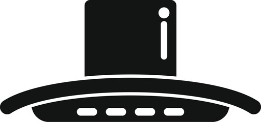 Poster - black icon of modern cooker hood purifying air in kitchen