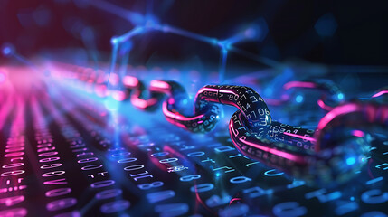 Poster - internet security and data protection concept, blockchain and cybersecurity
