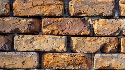 Poster - Extreme close up image of brick wall for real photography purposes