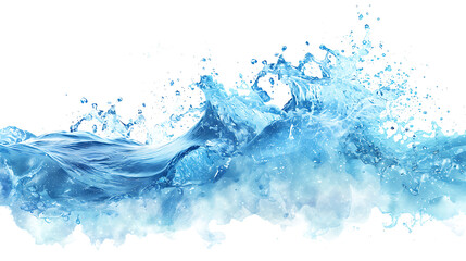 blue water wave isolated on white background