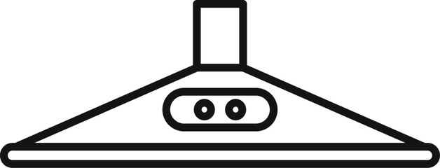 Sticker - Clean line art icon of a kitchen exhaust hood removing steam and odors