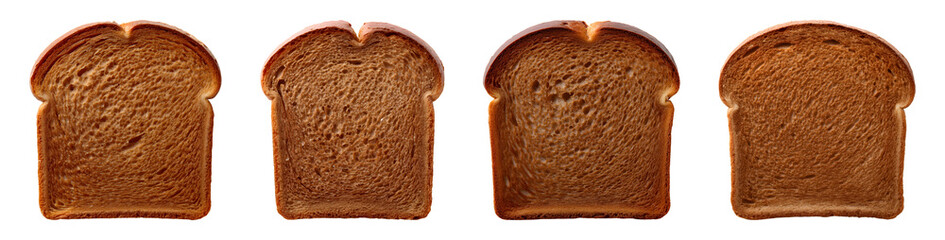 Poster - Set of slices toast bread isolated on transparent background.