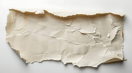 Poster - Isolated old white folded torn paper.