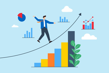 Poster - balancing business risks and rewards, strategic stability, data-driven decision-making, navigating m