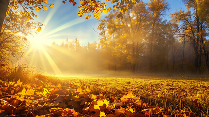 Poster - Art autumn sunny nature background