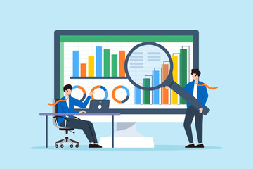 Poster - forecasting financial modeling performance, budgeting, and scenario planning concept vector illustra