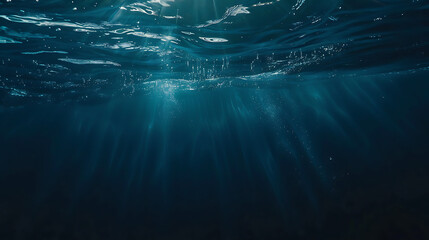 Poster - Dark blue ocean surface seen from underwater