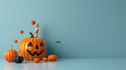 Spooky decorations clipart, Halloween element, colorful 3D illustration