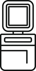 Poster - line drawing of a retro handheld game console with a blank screen, bringing back memories of the 198